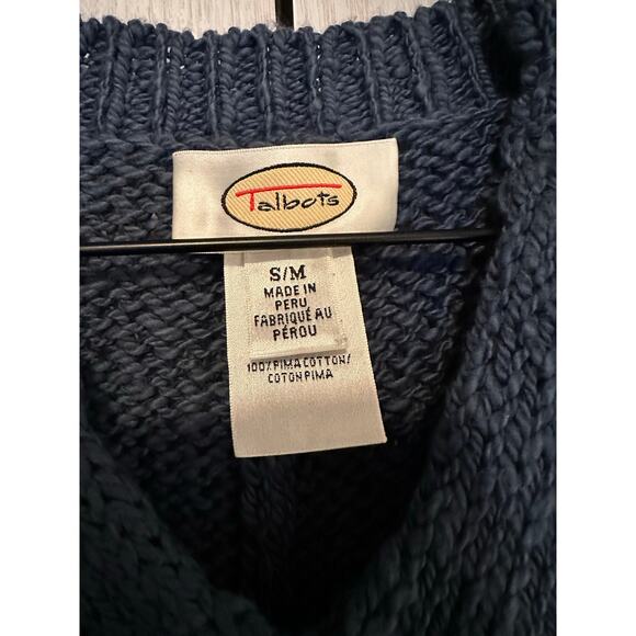 Talbots Vintage Pima Cotton Cardigan Poncho Size Small/Medium - Picture 2 of 4